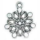 Ornate Snowflake Charm in Antique Silver Pewter