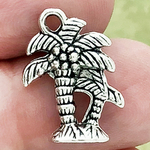 Palm Tree Charm in Antique Silver Pewter Hawaiian Charm