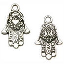 Hamsa Charm in Antique Silver Pewter Jewish Charm
