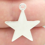 Star Charms Wholesale in Silver Pewter Plain