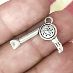 Hair Dryer Charm in Silver Pewter