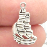 Pirate Ship Charms Wholesale in Antique Silver Pewter