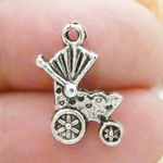 Baby Carriage Charm Bulk Silver Pewter