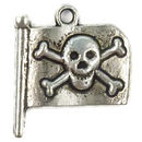 Pirate Flag Charm Antique Silver Pewter