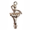 Girl in Tutu Ballet Charm Antique Silver Pewter Dance Charm