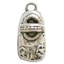 Mary Janes Shoe Charm Antique Silver Pewter