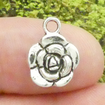 Rose Charms Wholesale Silver Pewter Small