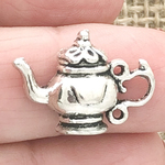 Teapot Charm Antique Silver Pewter
