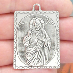 Sacred Heart of Jesus Medal Bulk in Antique Silver Pewter