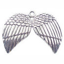 Spread Angel Wing Charm in Antique Silver Pewter