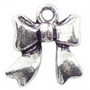 Bow Small Christmas Charm Pendant in Antique Silver Pewter
