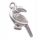Toucan Bird Charm in Antique Silver Pewter