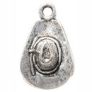 Cowboy Hat Charm 3D in Antique Silver Pewter