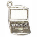 Laptop Computer Charm in Antique Silver Pewter