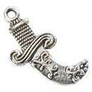 Dagger Knife Charm in Antique Silver Pewter