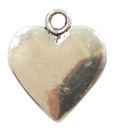 Plain Heart Charm Pendant with Antique Silver Pewter Small
