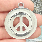 Peace Sign Pendants Wholesale in Silver Pewter