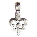 Hammered Fleur De Lis Pendant Small in Antique Silver Pewter