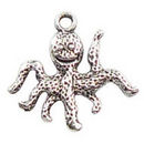 Octopus Charm in Antique Silver Pewter