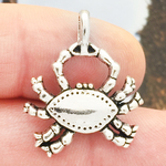 Crab Charm in Antique Silver Pewter
