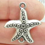 Starfish Charm Bracelet Connector in Silver Pewter 
