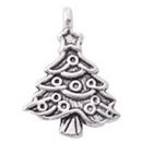 Tree of Christmas Charm Pendant in Antique Silver Pewter