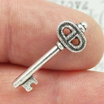 Small Key Charm in Silver Pewter