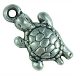 Turtle Charm in Antique Silver Pewter