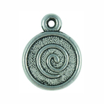 Spiral Charm Antique Silver Pewter