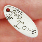 Love Affirmation Charm in Antique Silver Pewter