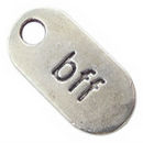 Best Friend Charm in Antique Silver Pewter