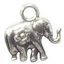 Elephant Charm in Antique Silver Pewter Tiny