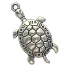 Turtle Charm in Antique Silver Pewter Medium