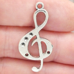 Treble Clef Charm Bulk in Antique Silver Pewter