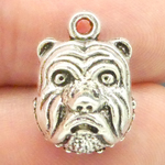 Bulldog Charms for Jewelry Making in Silver Pewter