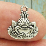 Frog Prince Charm Silver Pewter