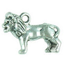 Lion Charm in Antique Silver Pewter