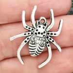 Spider Charm in Antique Silver Pewter Large