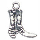 Small Cowboy Boot Charm in Antique Silver Pewter