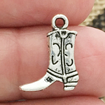Small Cowboy Boot Charms in Bulk Silver Pewter