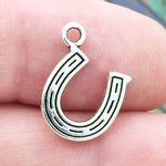 Horseshoe Charm Antique Silver Pewter