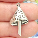 Mushroom Charms Wholesale in Silver Pewter