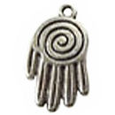 Whirl Wind Hand Charm Antique Silver Pewter