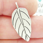 Leaf Charms Wholesale in Antique Silver Pewter