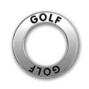 Affirmation Ring Golf Charm in Antique Silver Pewter