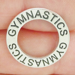 Affirmation Rings Gymnastics Charms Wholesale in Silver Pewter