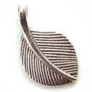 Leaf Charm Pendant in Antique Silver Pewter