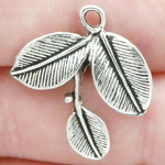 Leaf Charms Wholesale in Antique Silver Pewter