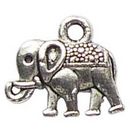 Tiny Elephant Charm in Antique Silver Pewter