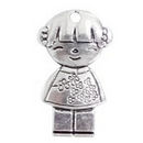 Small Girl Charm in Antique Silver Pewter